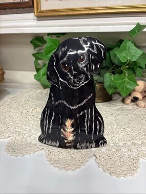 Nina Lyman Dogs By Nina Hand Painted Ceramic Dog Figurine